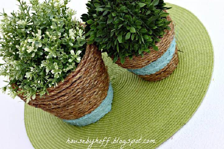 DIY Beautiful Rope Wrapped Pots