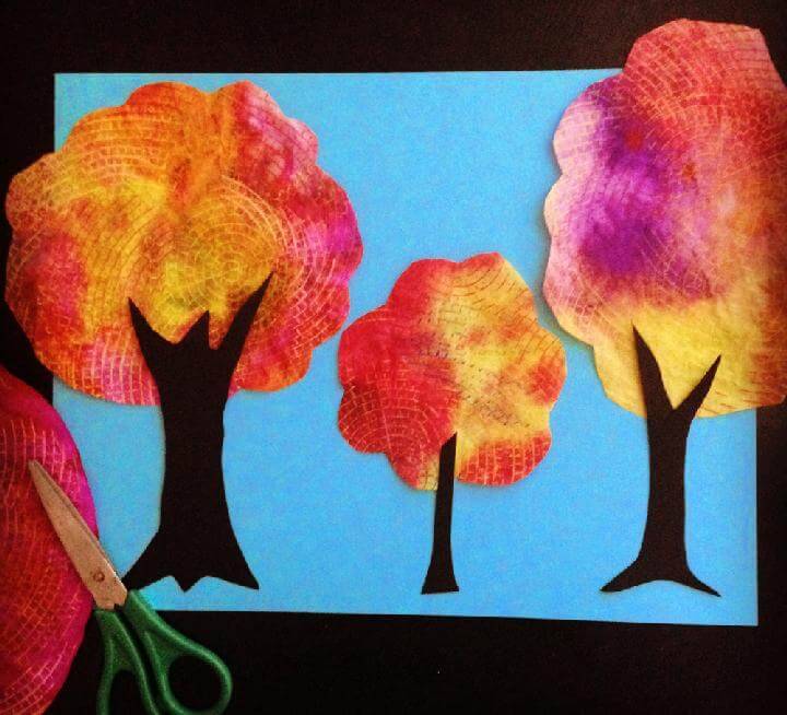 DIY Coffee Filter Fall Tree Collage