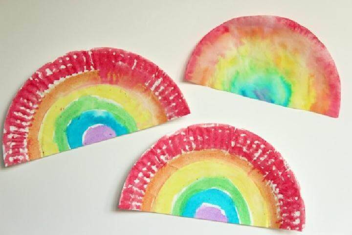 DIY Coffee Filter and Paper Flate Spring Rainbows