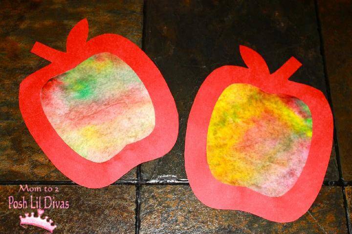 DIY Easy Coffee Filter Apple Art