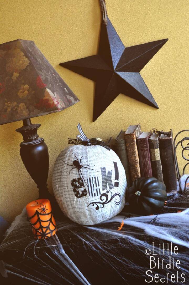 DIY Easy Decoupage Halloween Pumpkin