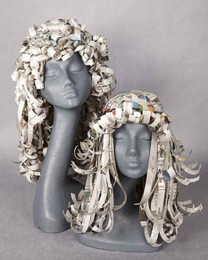 DIY Handmade Newspaper Wigs