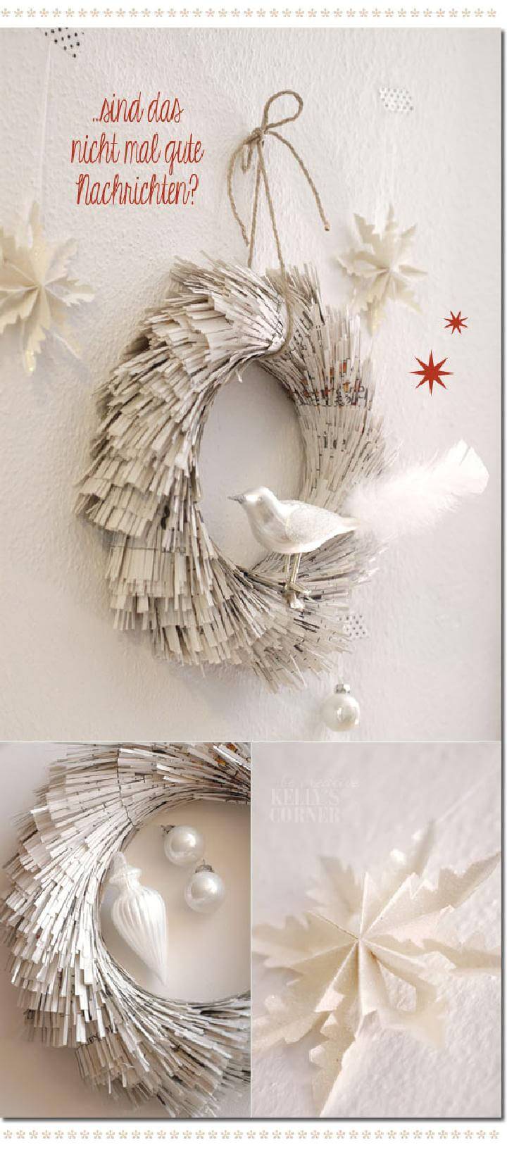 DIY Handmade Newspaper Wreath