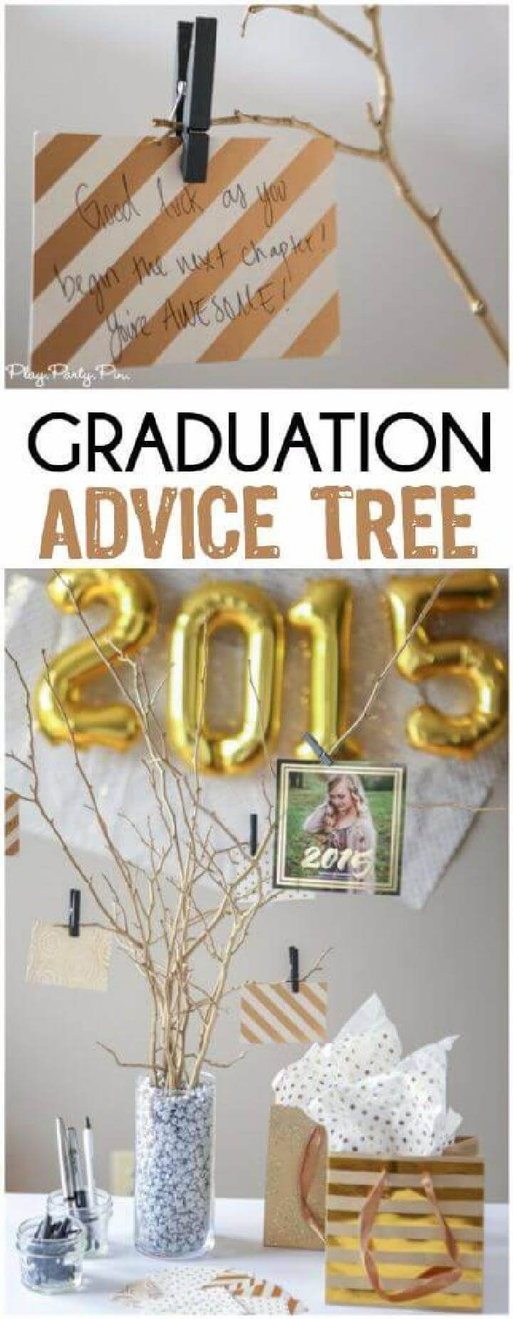 DIY Homemade Graduation Party Advice Tree