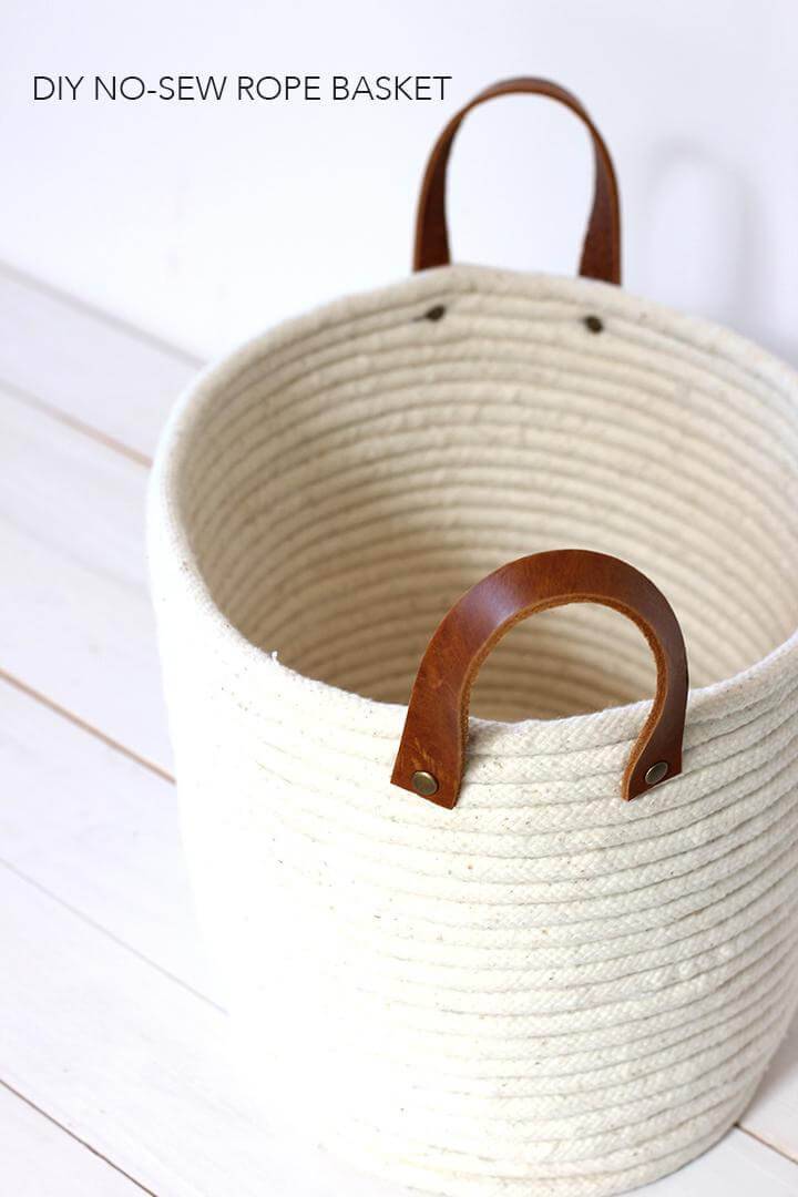 DIY Homemade No-Sew Rope Basket