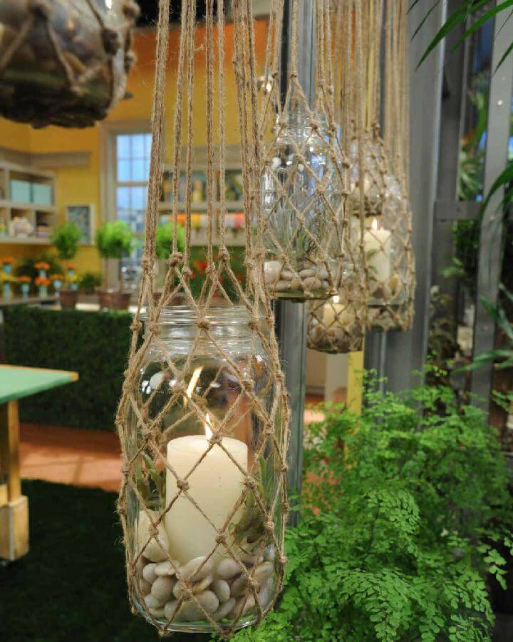 DIY Knotted Rope Hanging Lanterns