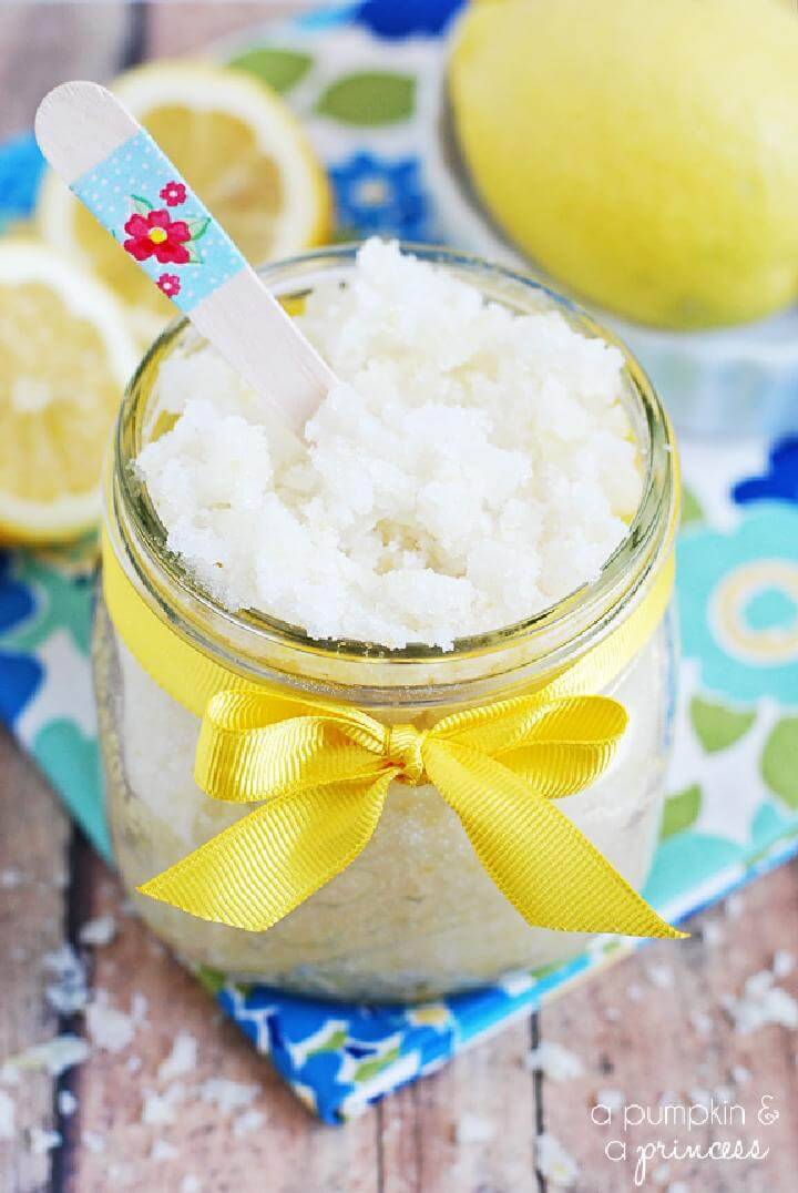DIY Lemon Sugar Scrub with Coconut Oil