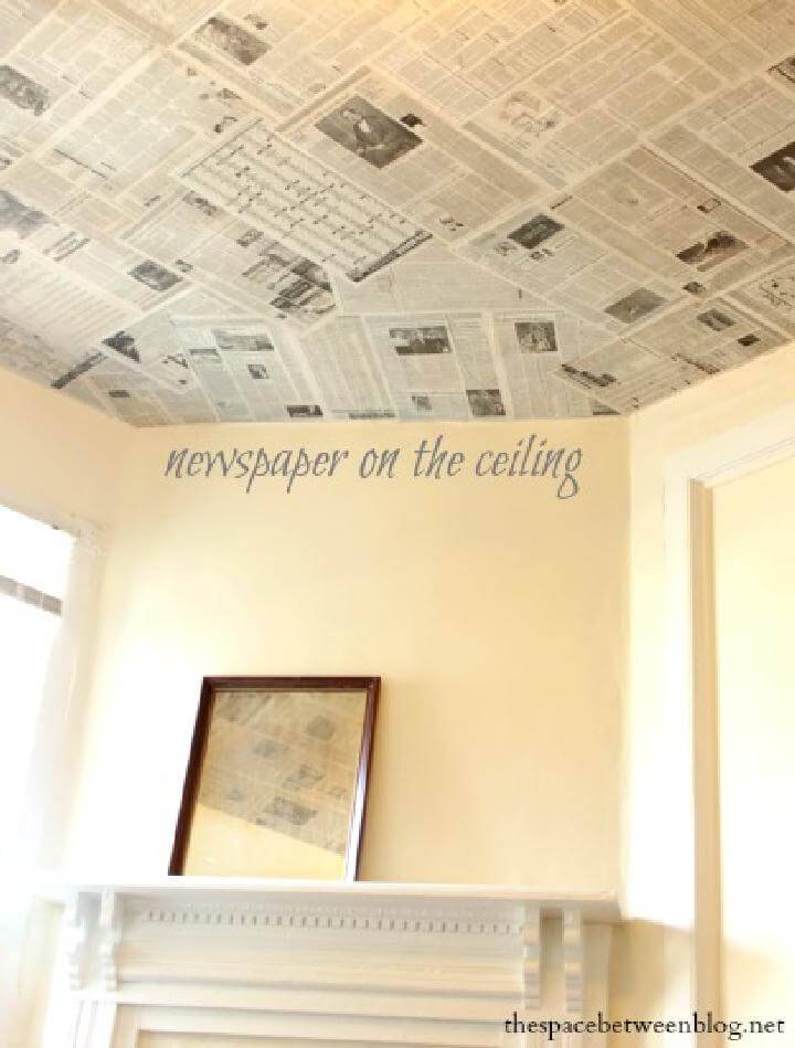 DIY Newspaper Ceiling Covering