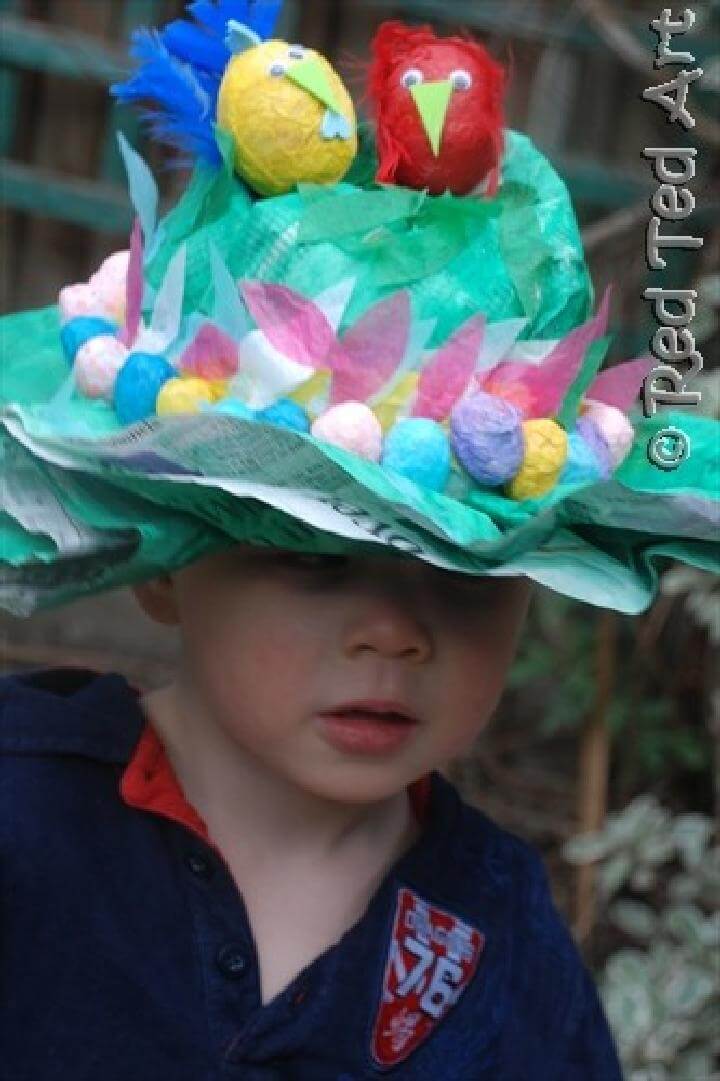 DIY Newspaper Easter Bonnet Hat