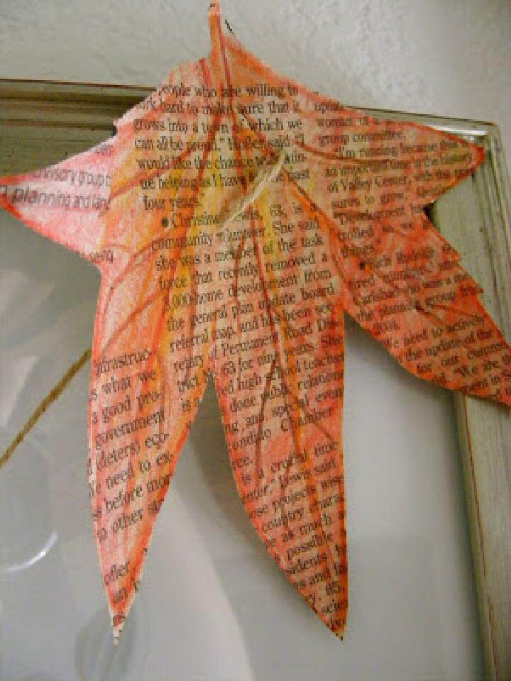 DIY Newspaper Leaf Decor