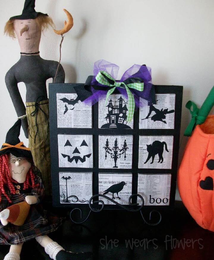 DIY Newspaper Lots of Halloween Silhouette