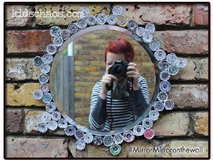 DIY Newspaper Spirals Snow White Mirror