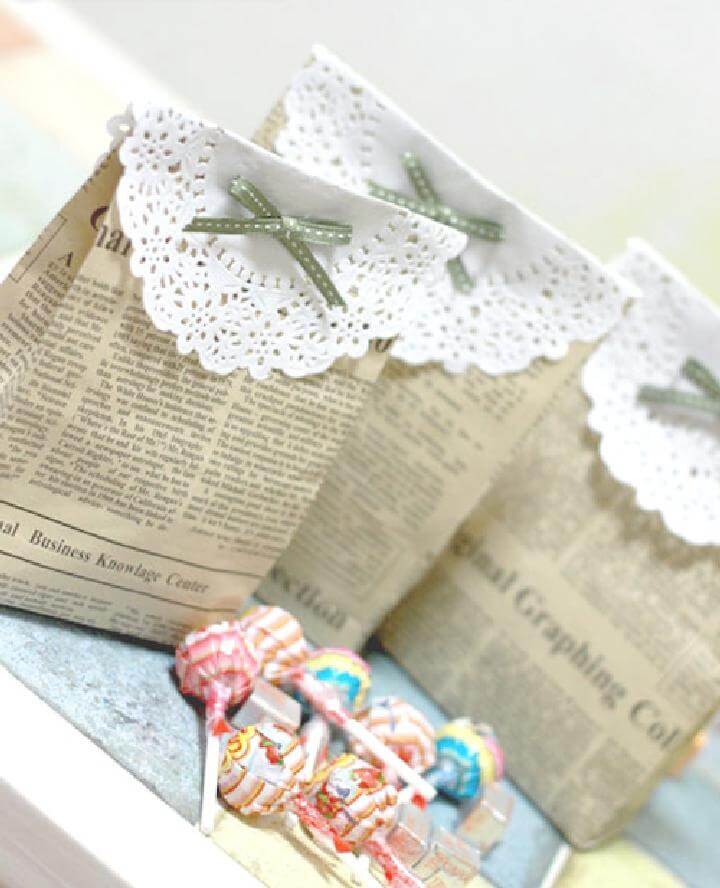 DIY Newspaper Treat Bags