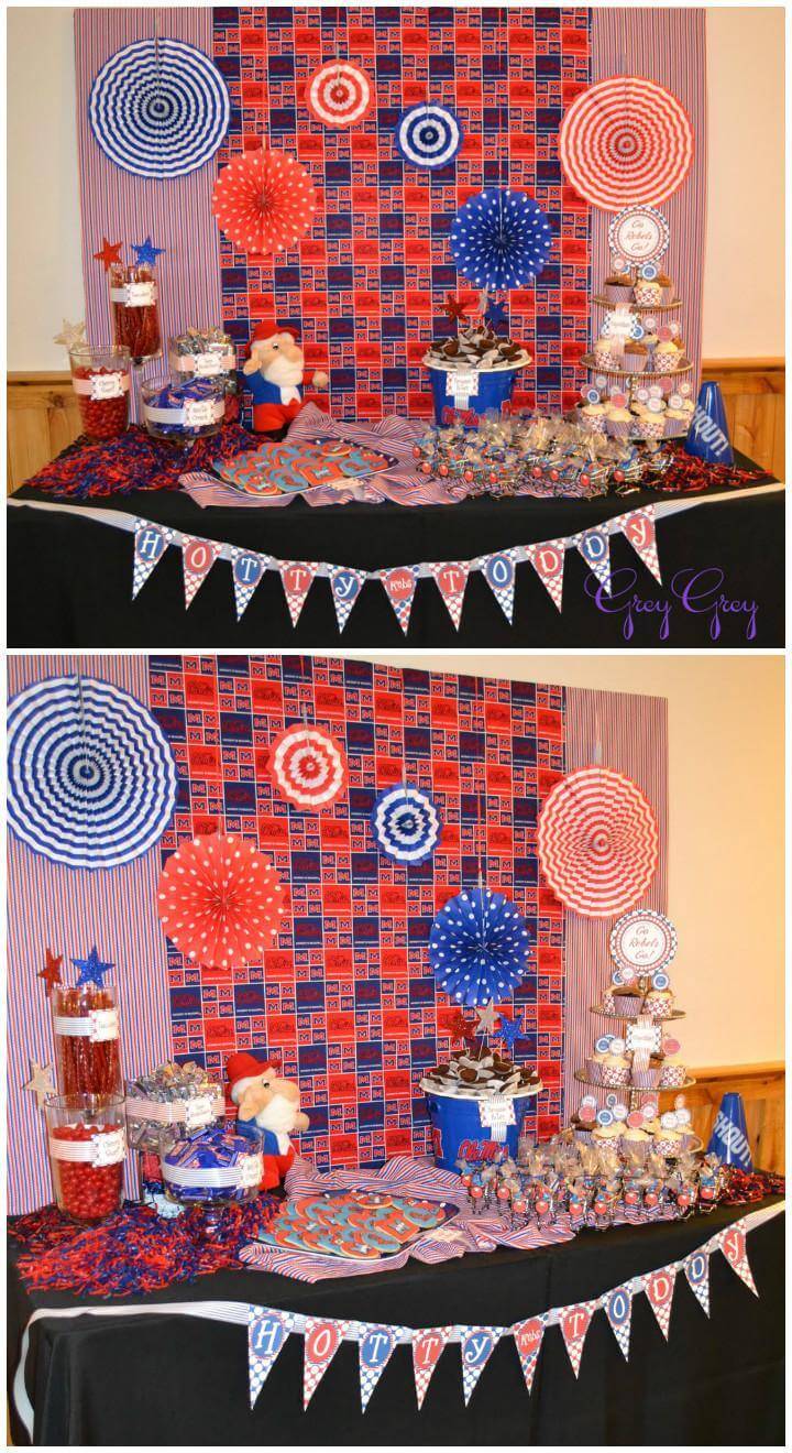 DIY Ole Miss Themed Graduation Party Dessert Table