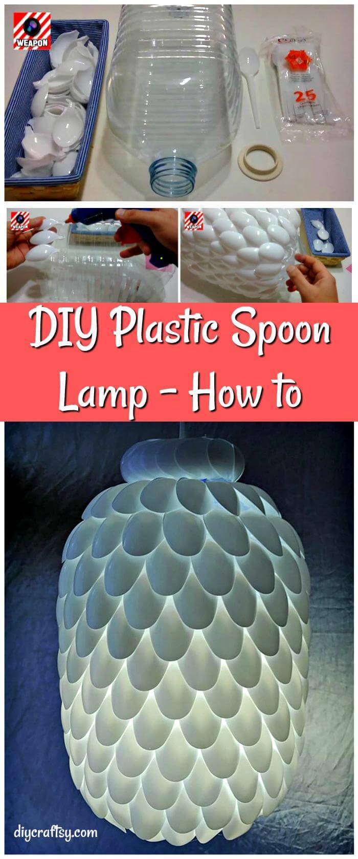 DIY Plastic Spoon Lamp