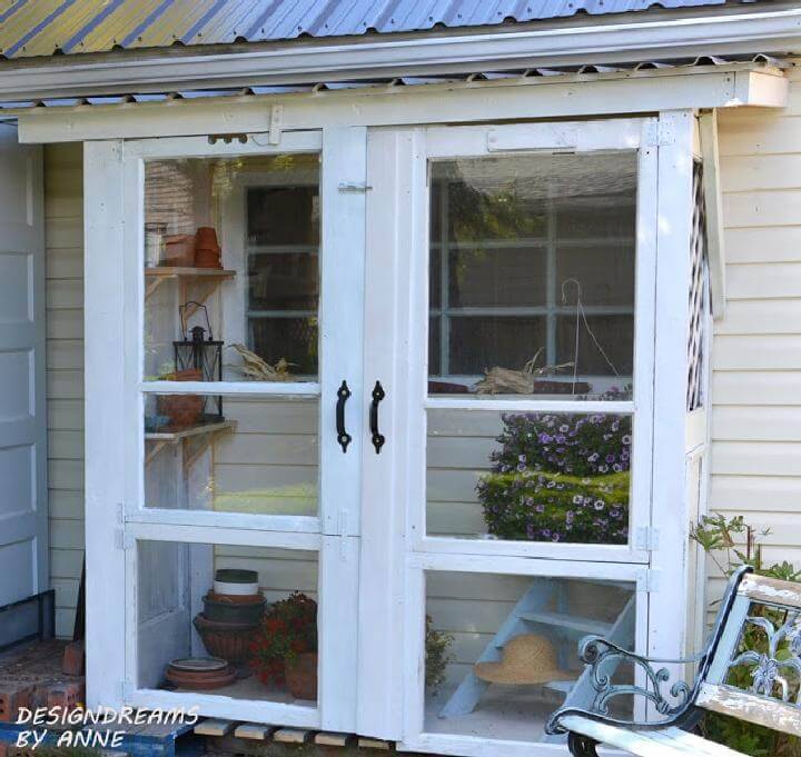 DIY Repurposed Old Door Greenhouse