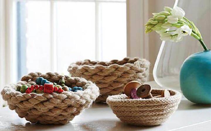 DIY Rope Storage Bowls