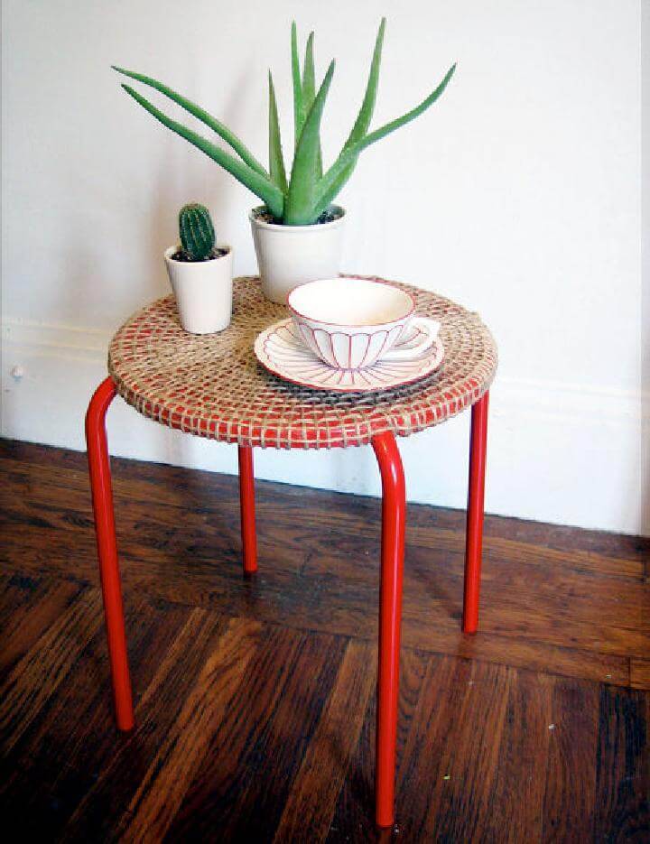 DIY Rope Woven IKEA Jute Table