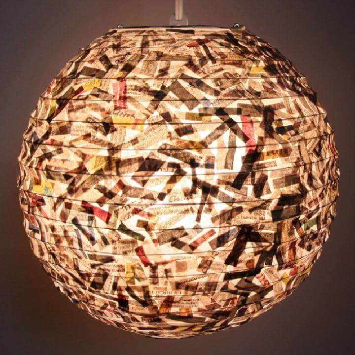 DIY Shredded Newspaper Lantern