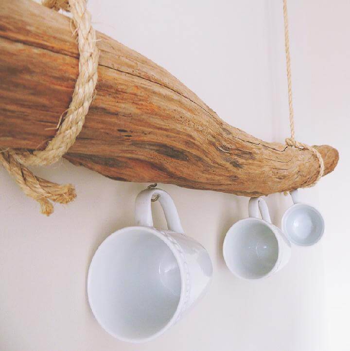 DIY Timeless Rope and Driftwood Teacup Holder