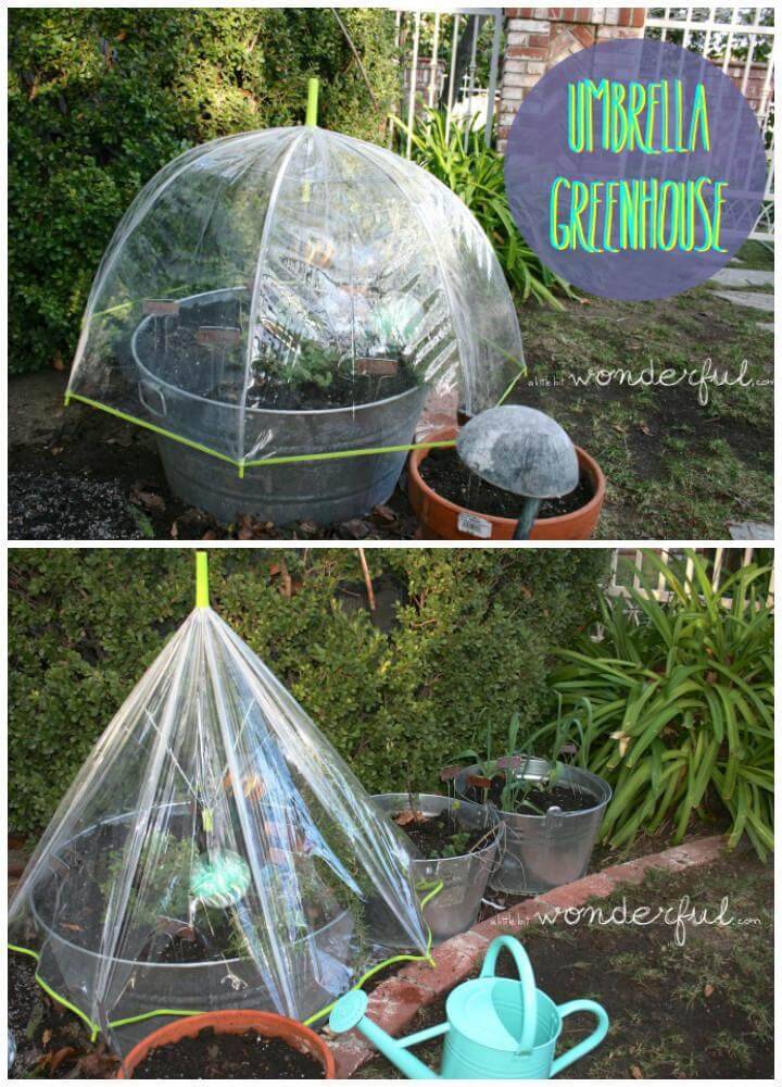 DIY Umbrella Mini Greenhouse