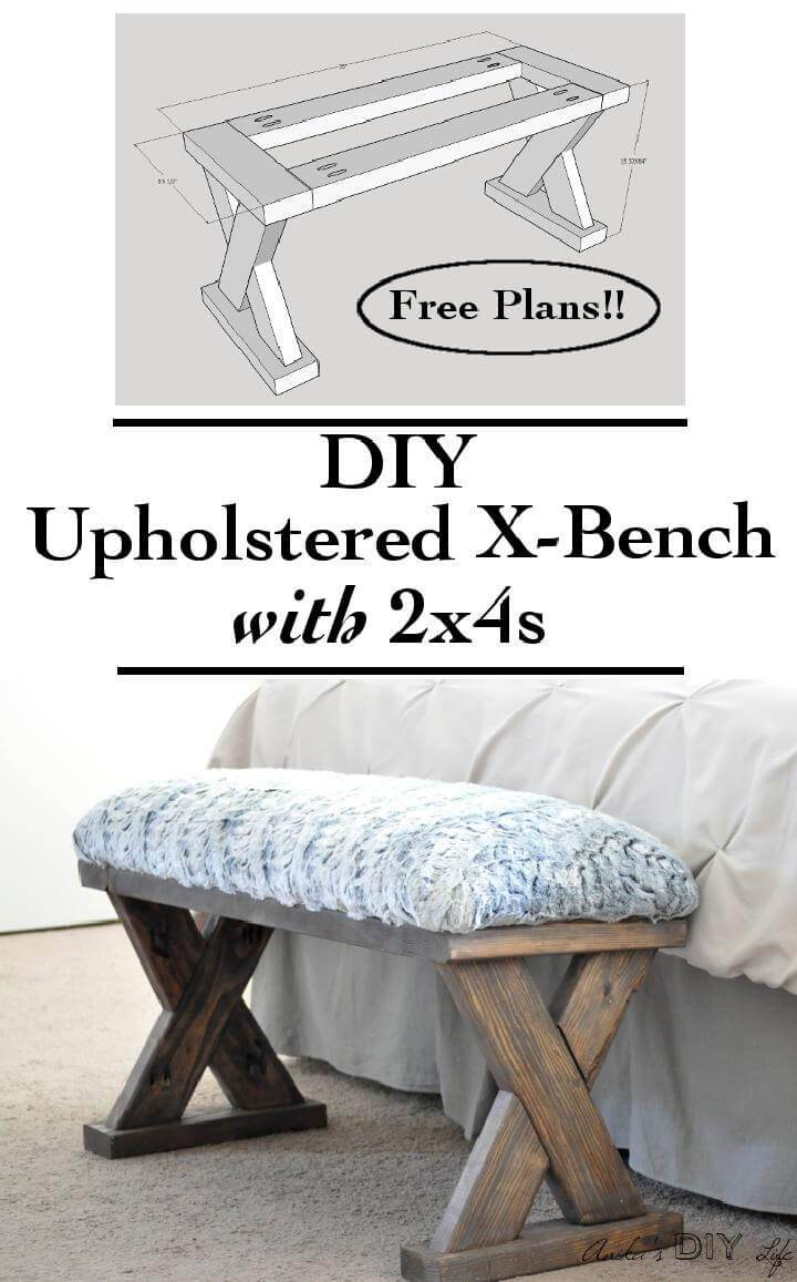 Easy Handcrafted Upholstered X Bench Tutorial