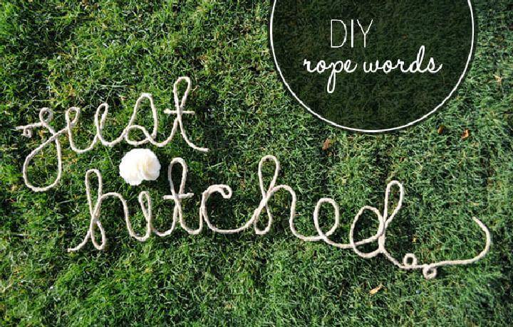 DIY Wedding Day Rope Words