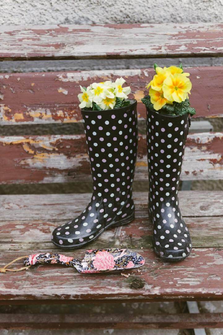 Repurposed Wellies Flower Planters