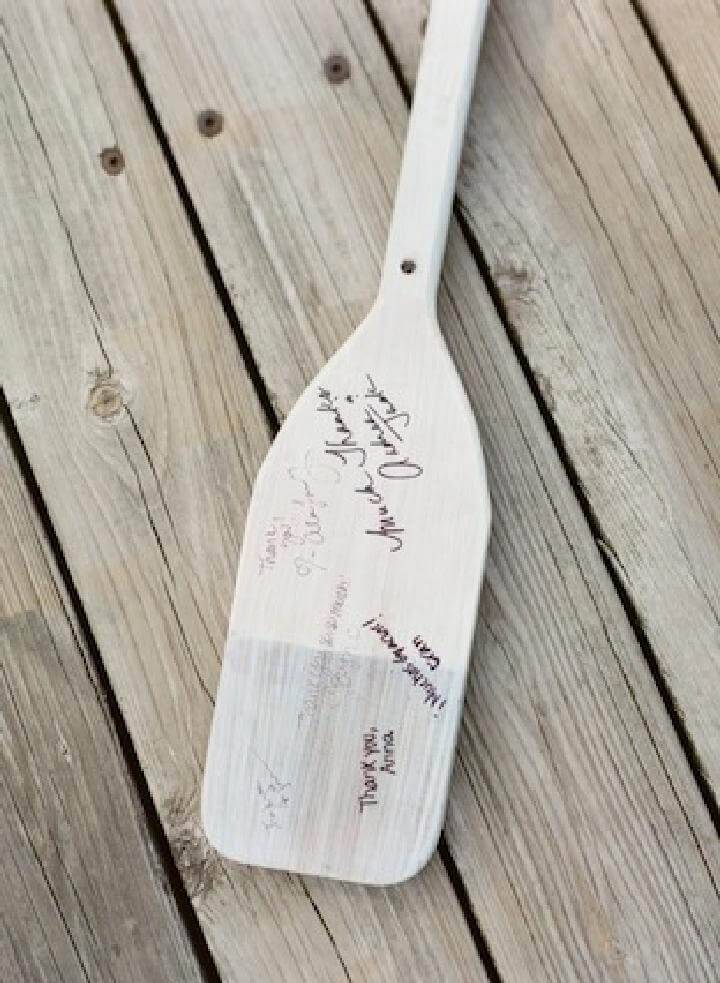 DIY Wooden Oar Guest Book for Nautical Themed Graduation Party