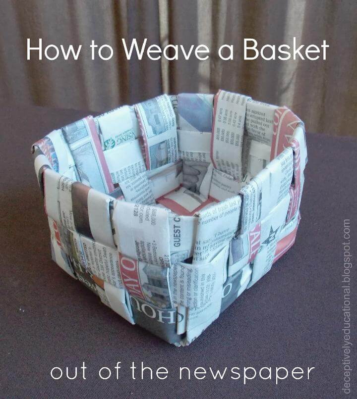 DIY Woven Newpaper Basket