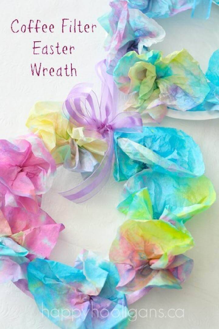 Easy Coffee Filter Easter Wreath