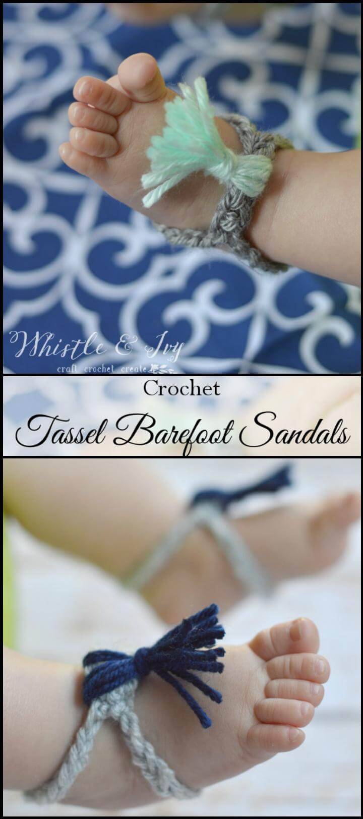 Crochet Barefoot Sandals - 50+ Free Crochet Patterns - DIY & Crafts