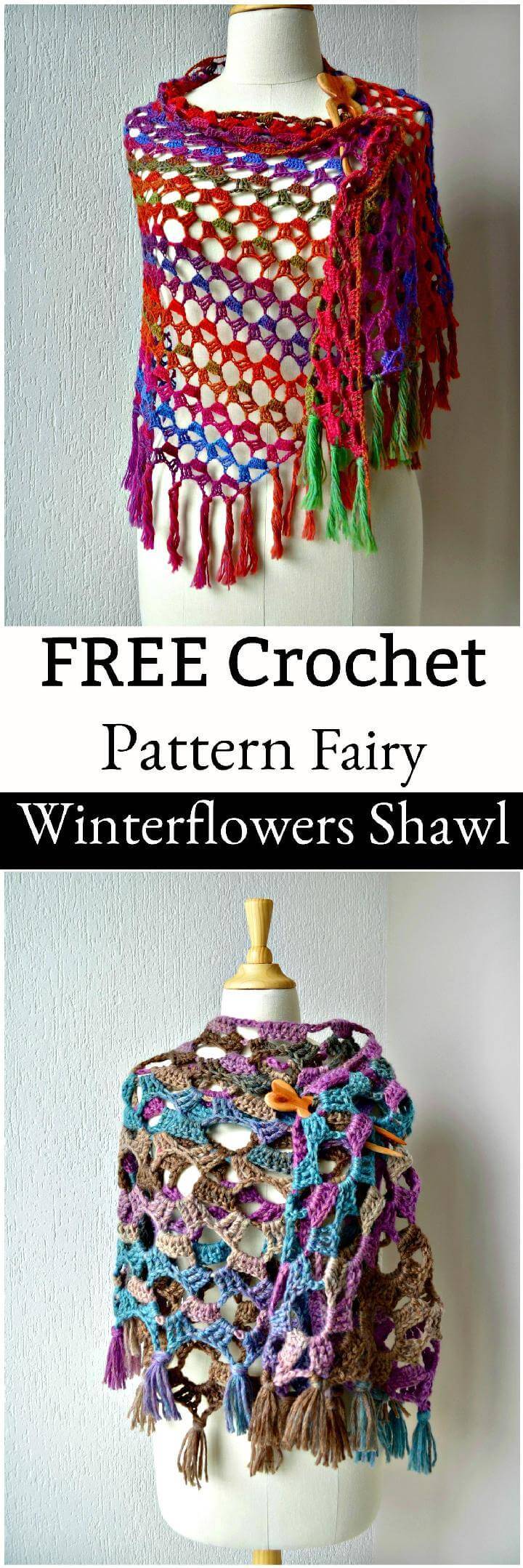 FREE crochet pattern Fairy Winterflowers Shawl