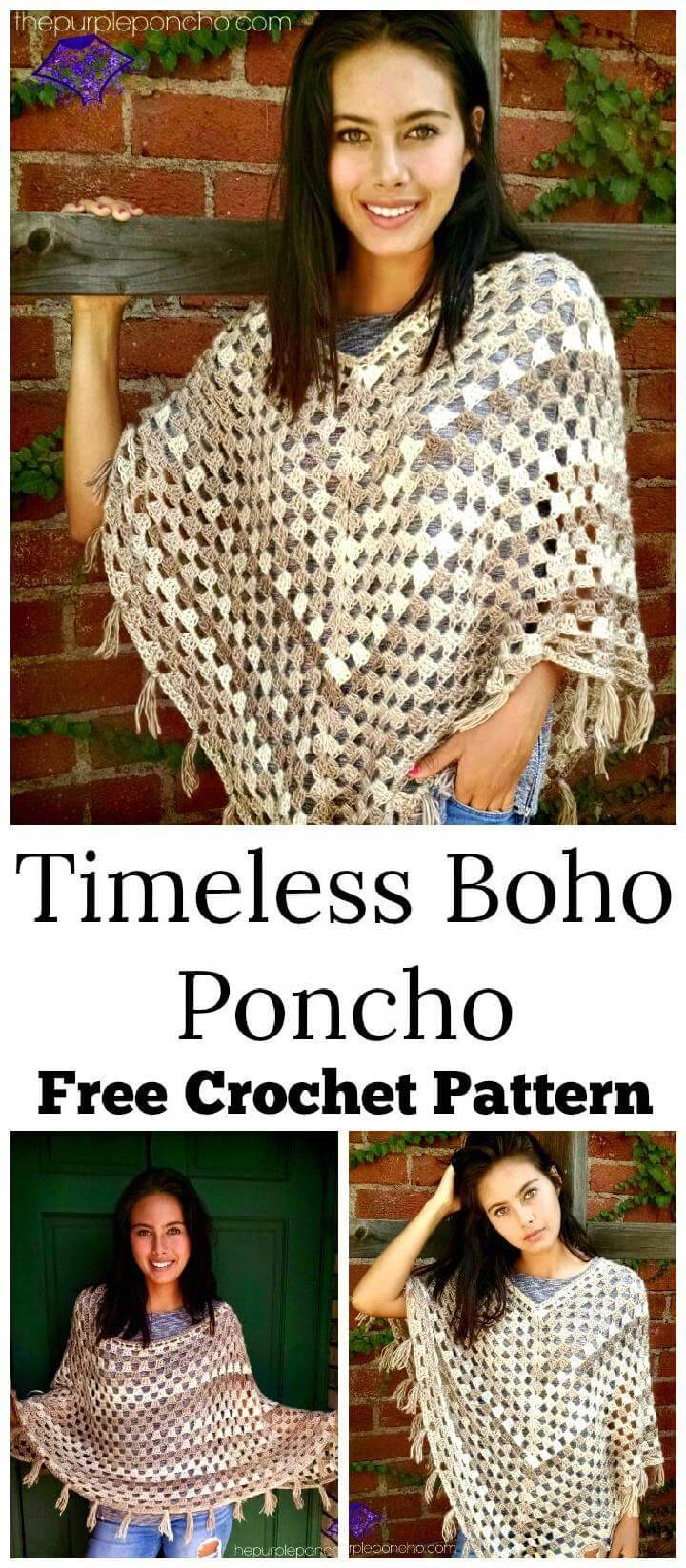 Timeless Boho Poncho – Free Crochet Pattern