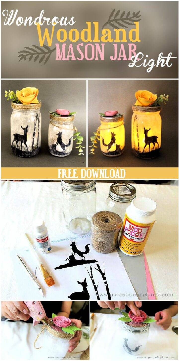 DIY Amazing Woodland Mason Jar Light Gifts