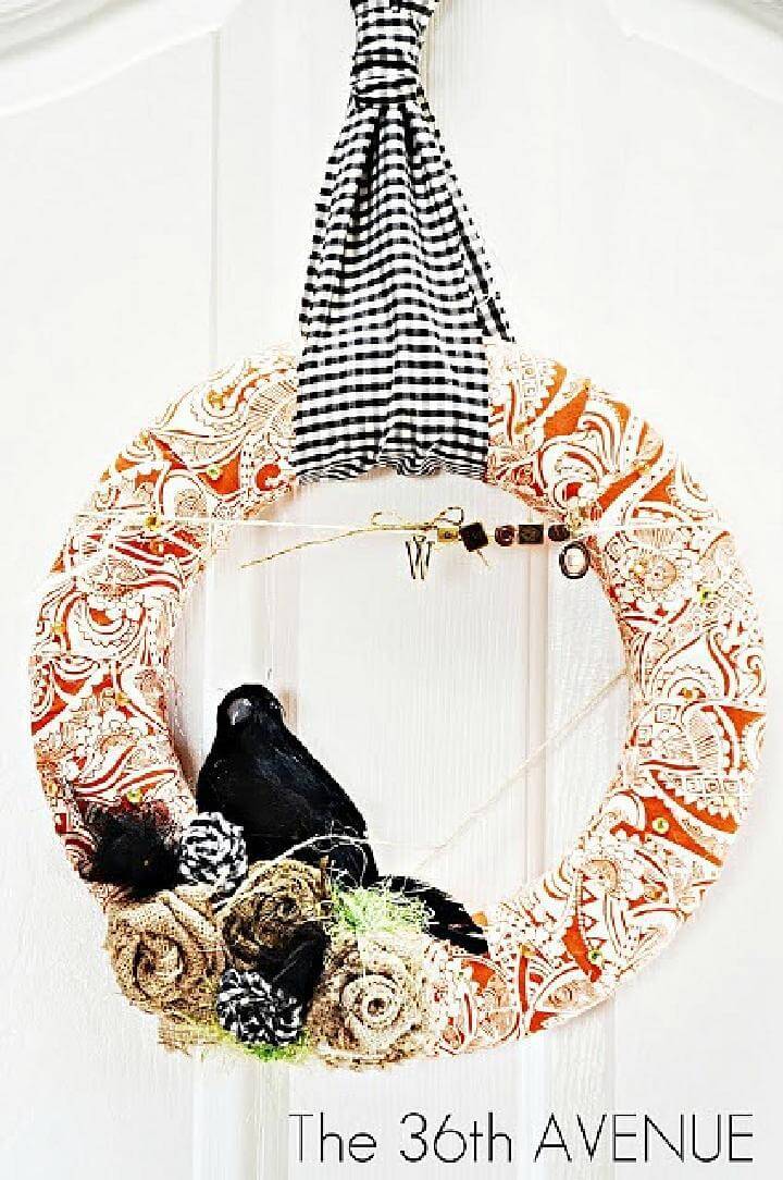 DIY Amazingly Beautiful Fabric Fall Wreath with Rosettes