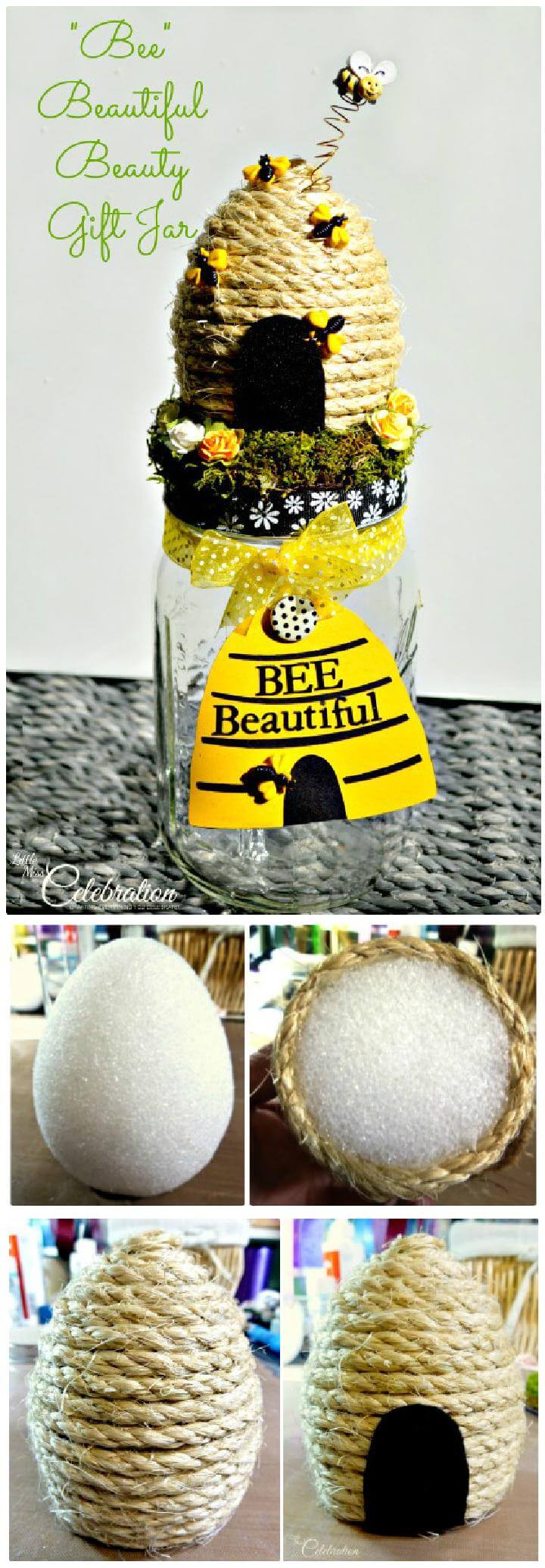 DIY Beautiful Bee Mason Jar Gift