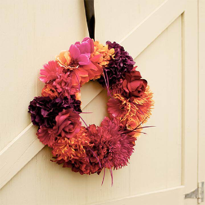 DIY Beautiful Floral Fall Wreath