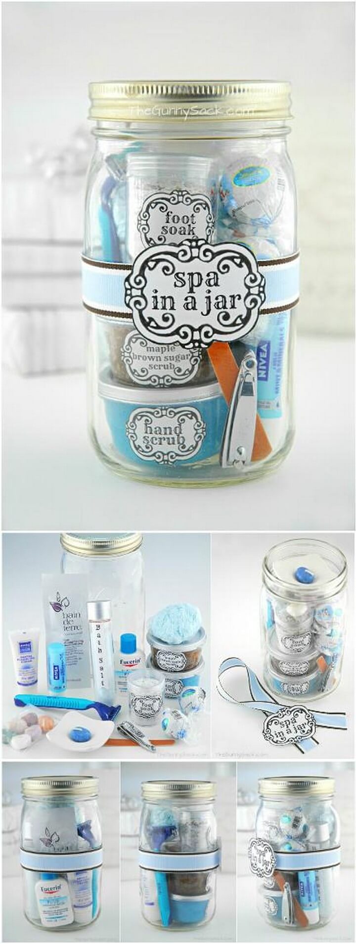 DIY Brilliant Mason Jar Spa Gift