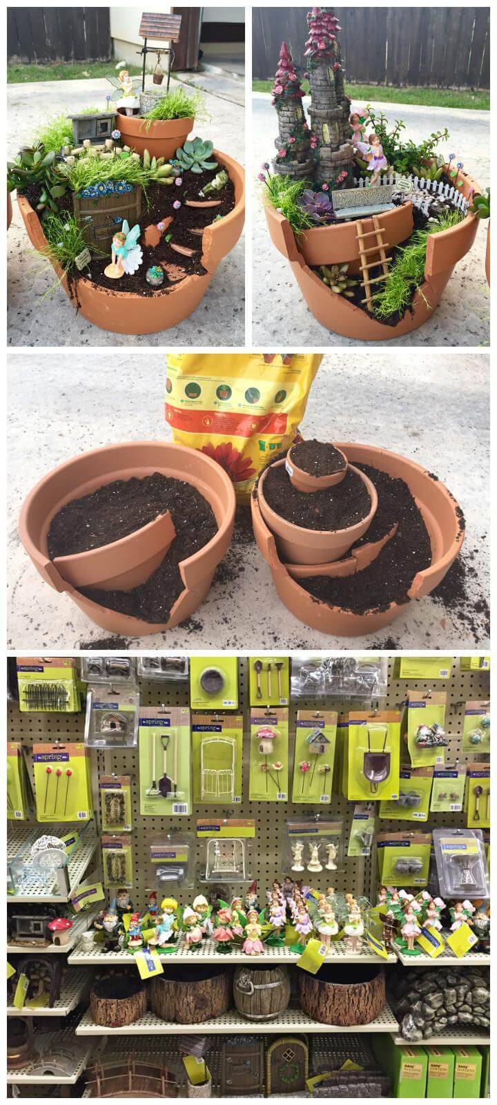 DIY Broken Pot Fairy Garden