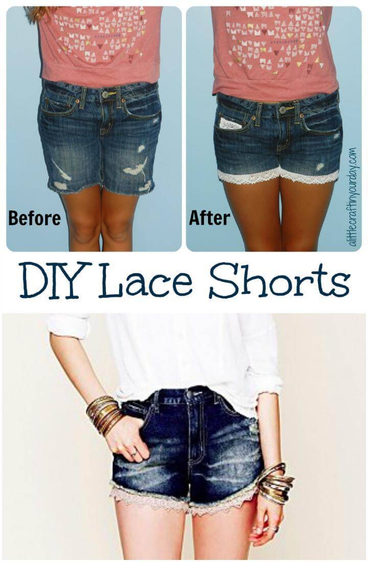 DIY Easy Lace Shorts