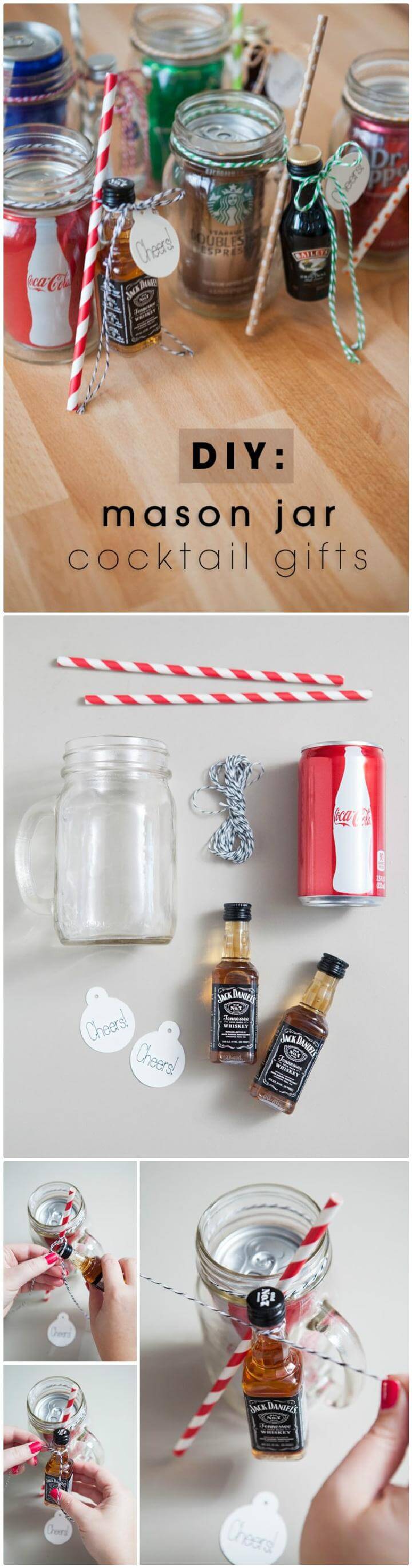 DIY Easy Mason Jar Cocktail Gifts