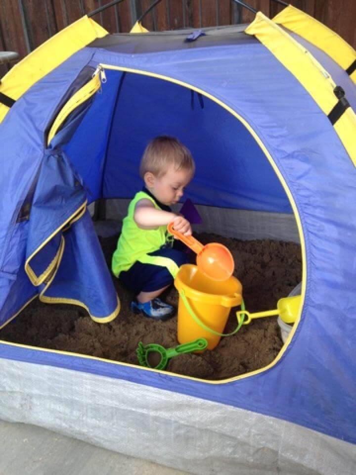 DIY Easy Repurposed Kid's Tent Sandbox