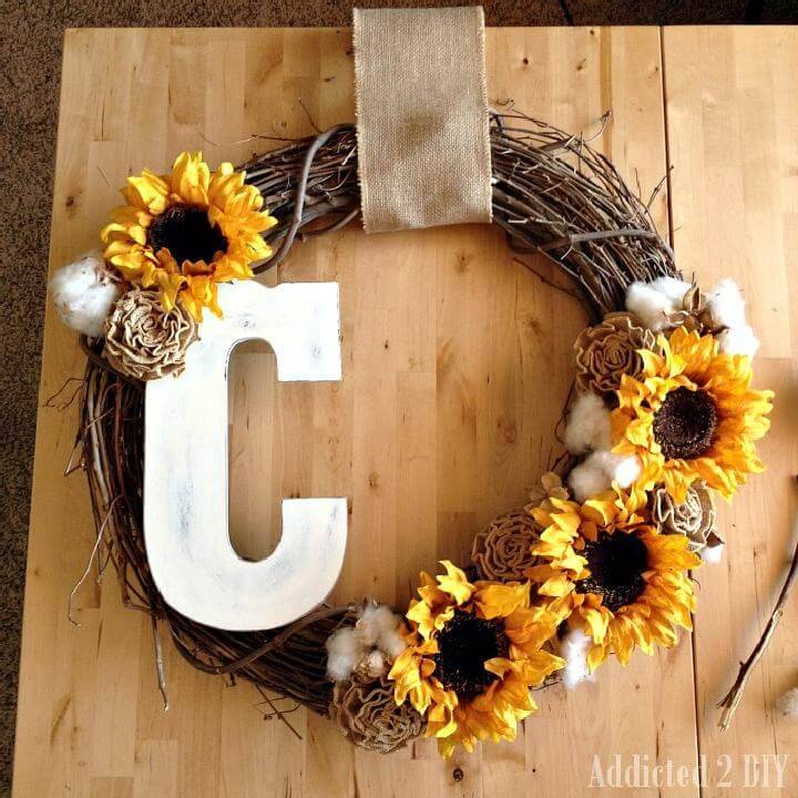 DIY Easy but Beautiful Fall Monogram Wreath