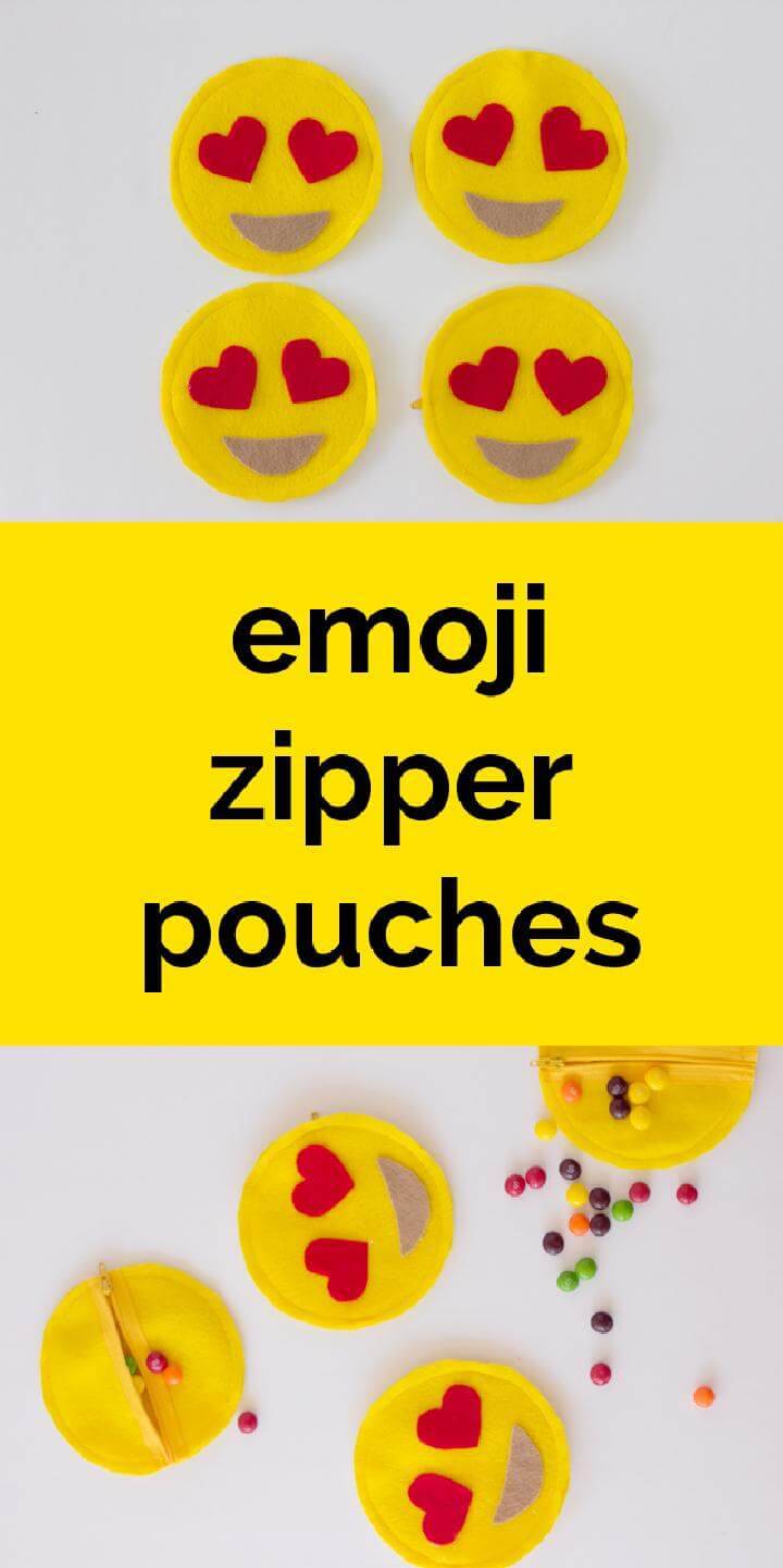 DIY Emoji Zipper Pouches