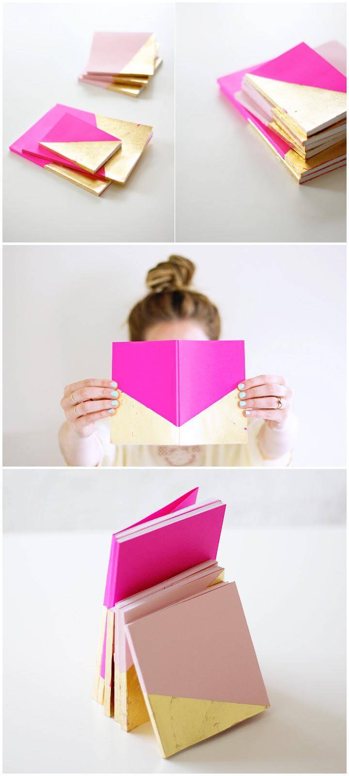 DIY Gold Dipped Notebooks