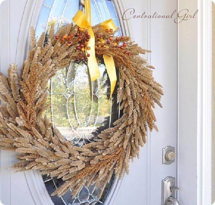 DIY Golden Grass Natural Fall Wreath