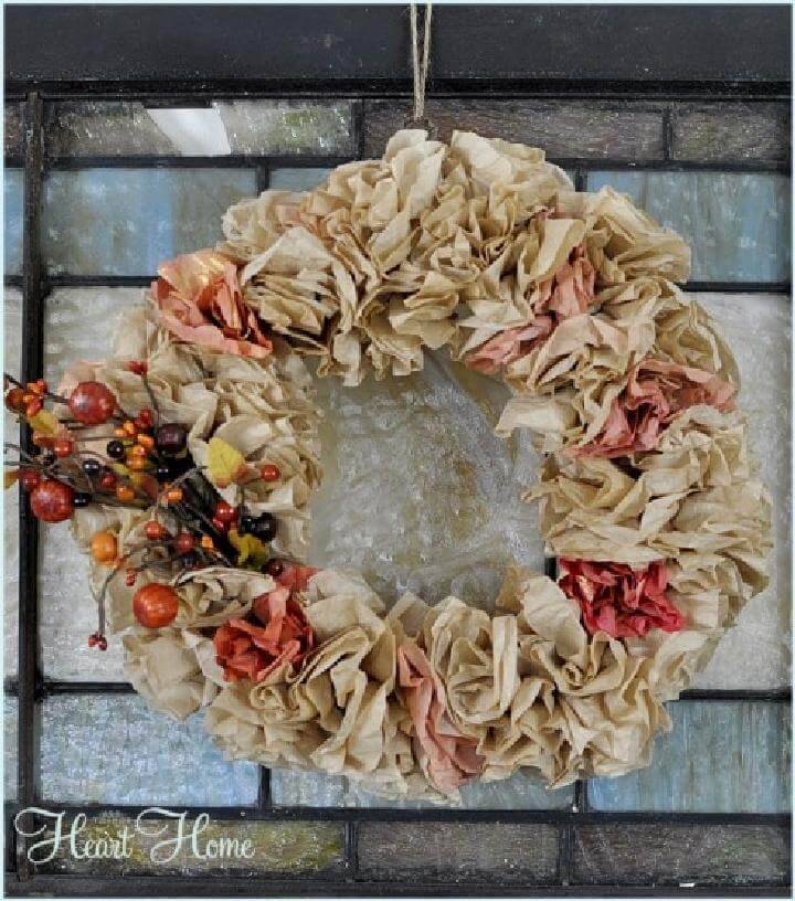 DIY Gorgeous Coffee Filter Fall Wreath