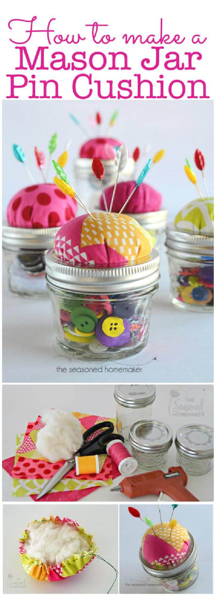 DIY Hand-Built Mason Jar Pin Cushion