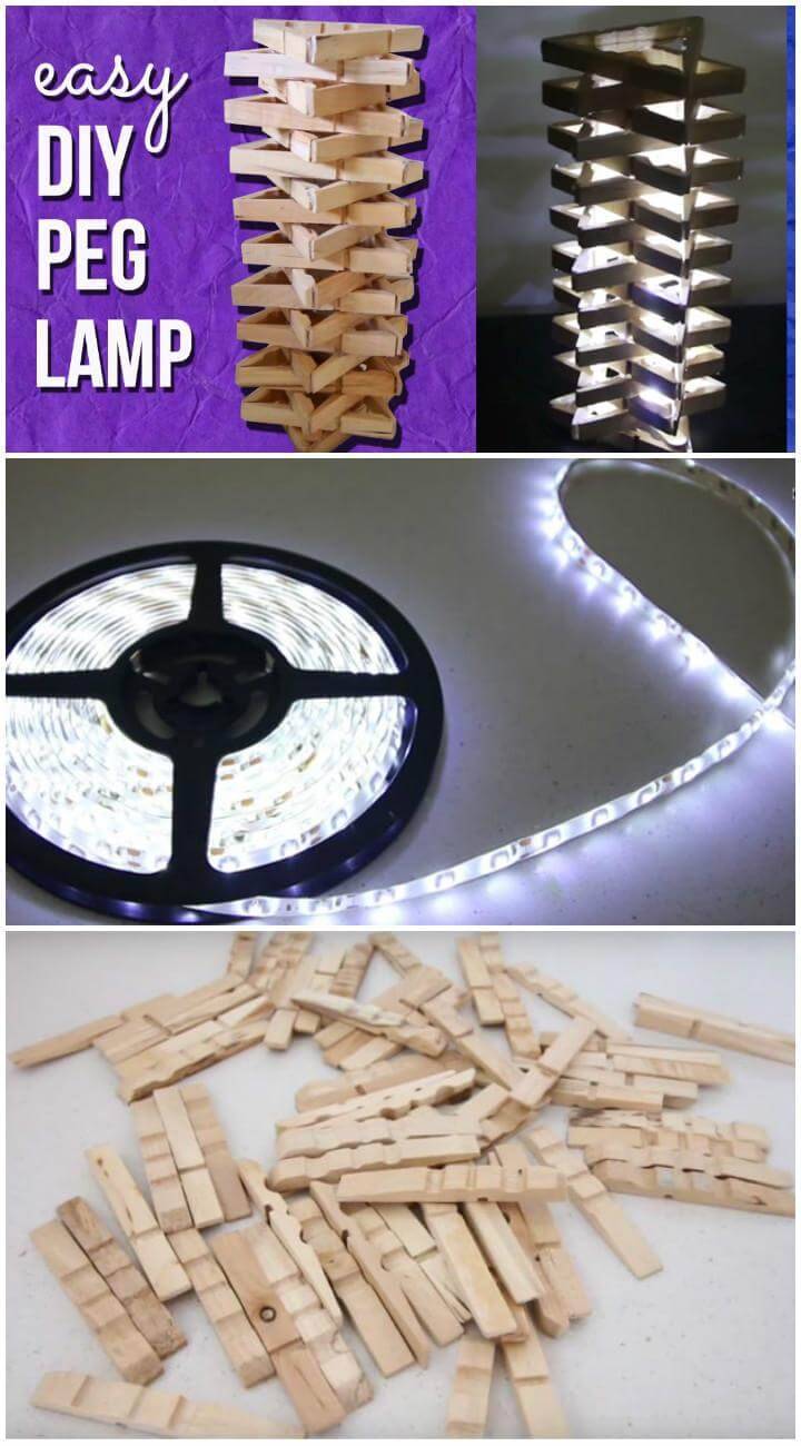 DIY Handcrafted Peg Lamp